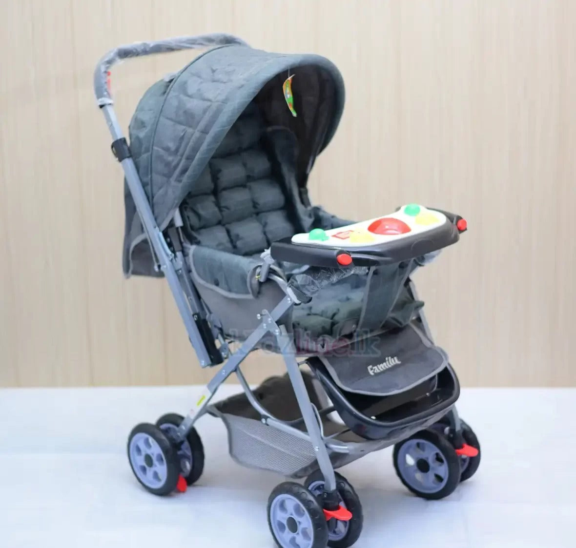 Foldable Stroller For Baby With Music Boad (Ash)