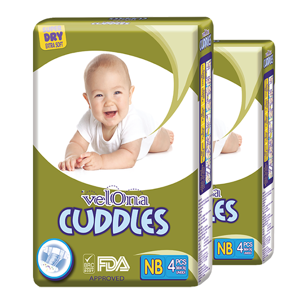 Velona Cuddles Diaper Pack ( NB ) – 4 Pcs