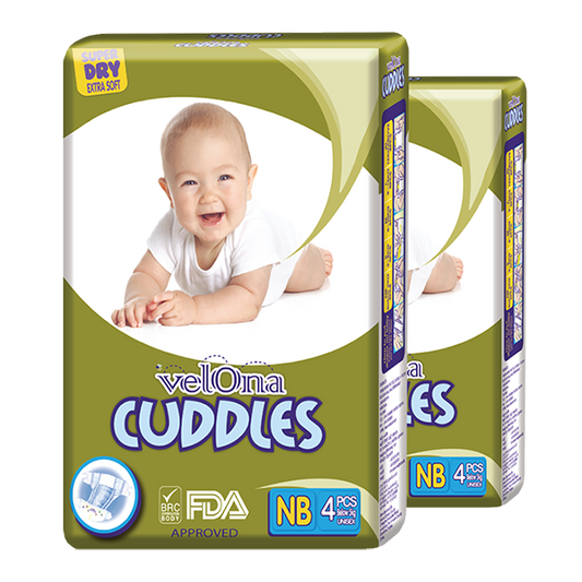Velona Cuddles Diaper Pack ( NB ) – 4 Pcs