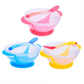Transparent Baby Feeding Suction Bowl with Lid and