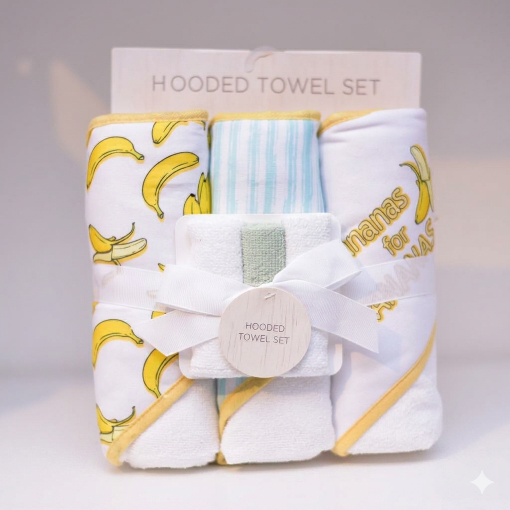 3 Pcs Bath Hooded Towel