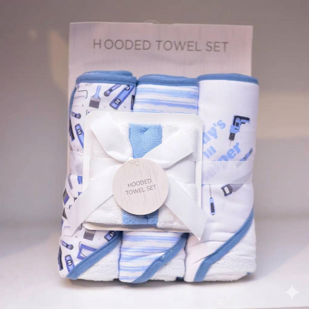 3 Pcs Bath Hooded Towel