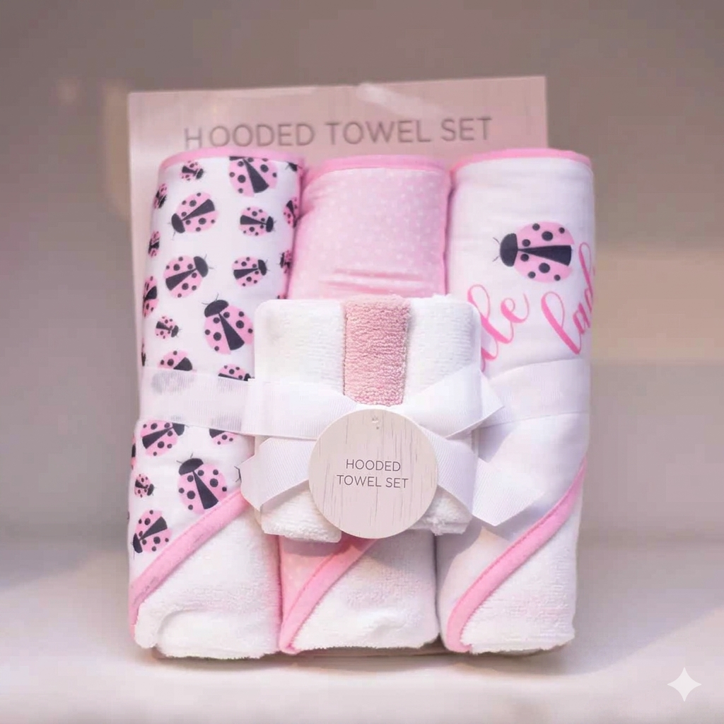 3 Pcs Bath Hooded Towel