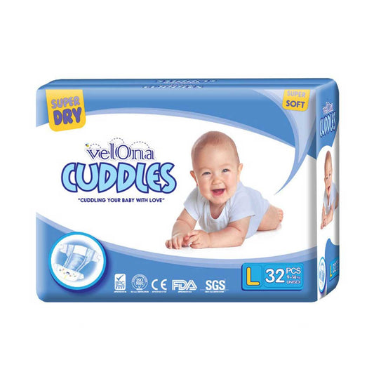 Velona Cuddles Classic Diaper Jumbo Pack Large( L ) – 32 Pcs