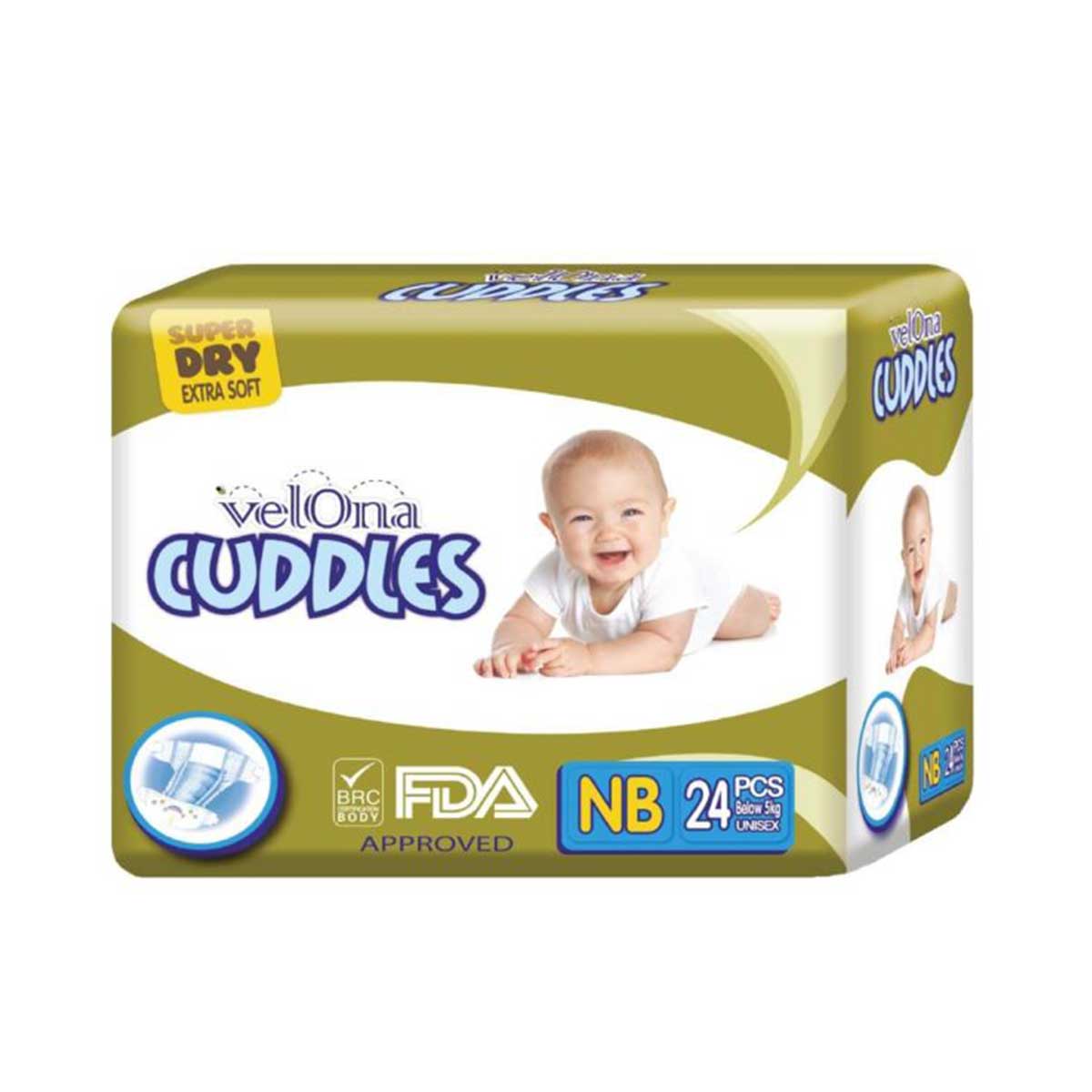 Velona Cuddles Classic Diaper Jumbo Pack Newborn ( NB ) – 24 Pcs
